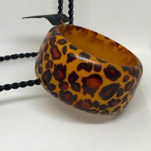 Wooden Leopard Print Bracelet!